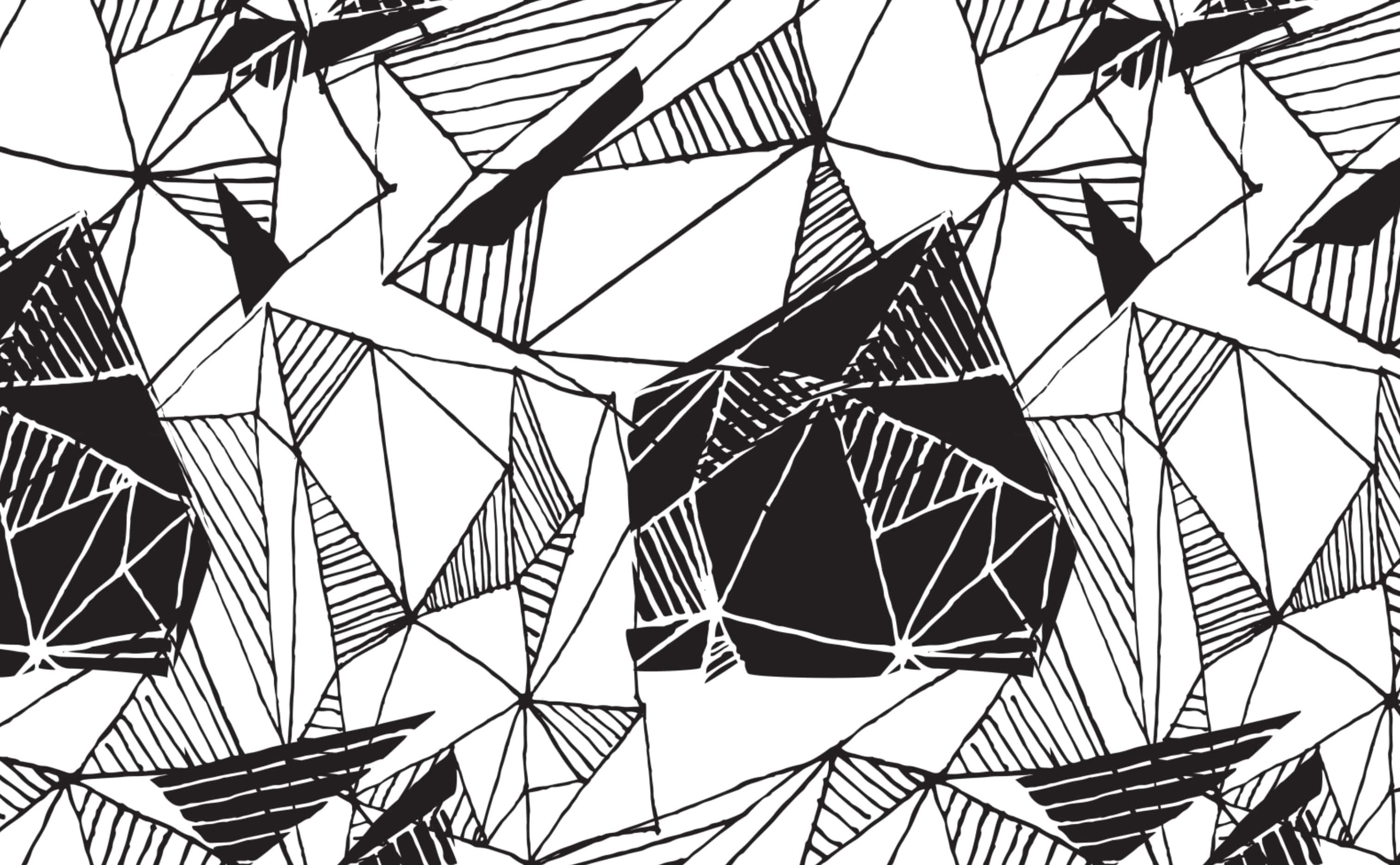 Abstract Geometric Shapes Wallpaper For Walls Hand Drawn Pattern