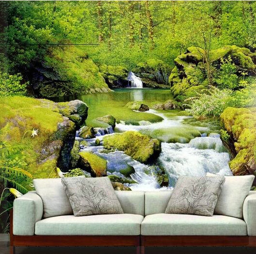 The Green Mountain Falls Streams Large Mural Of Seamless 3d Wallpaper
