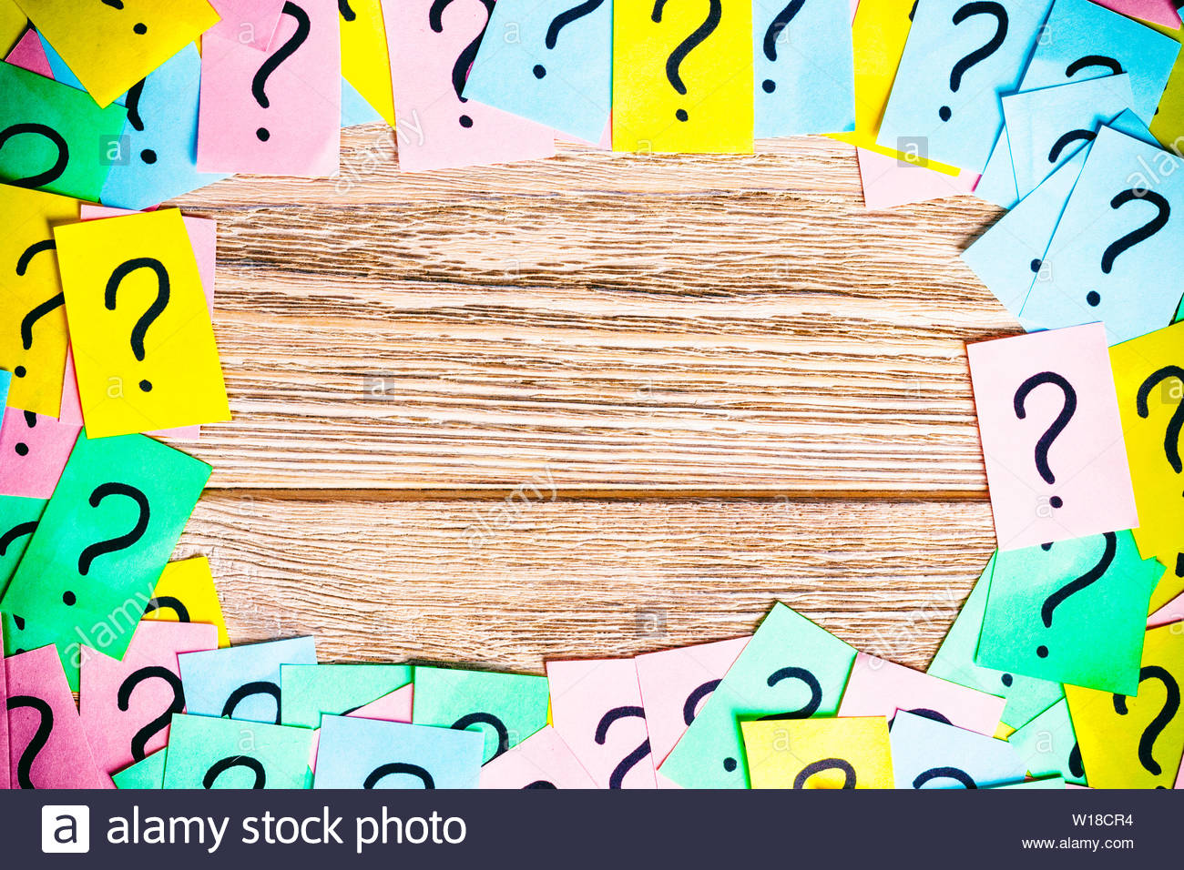 colorful question marks frame background written reminders tickets