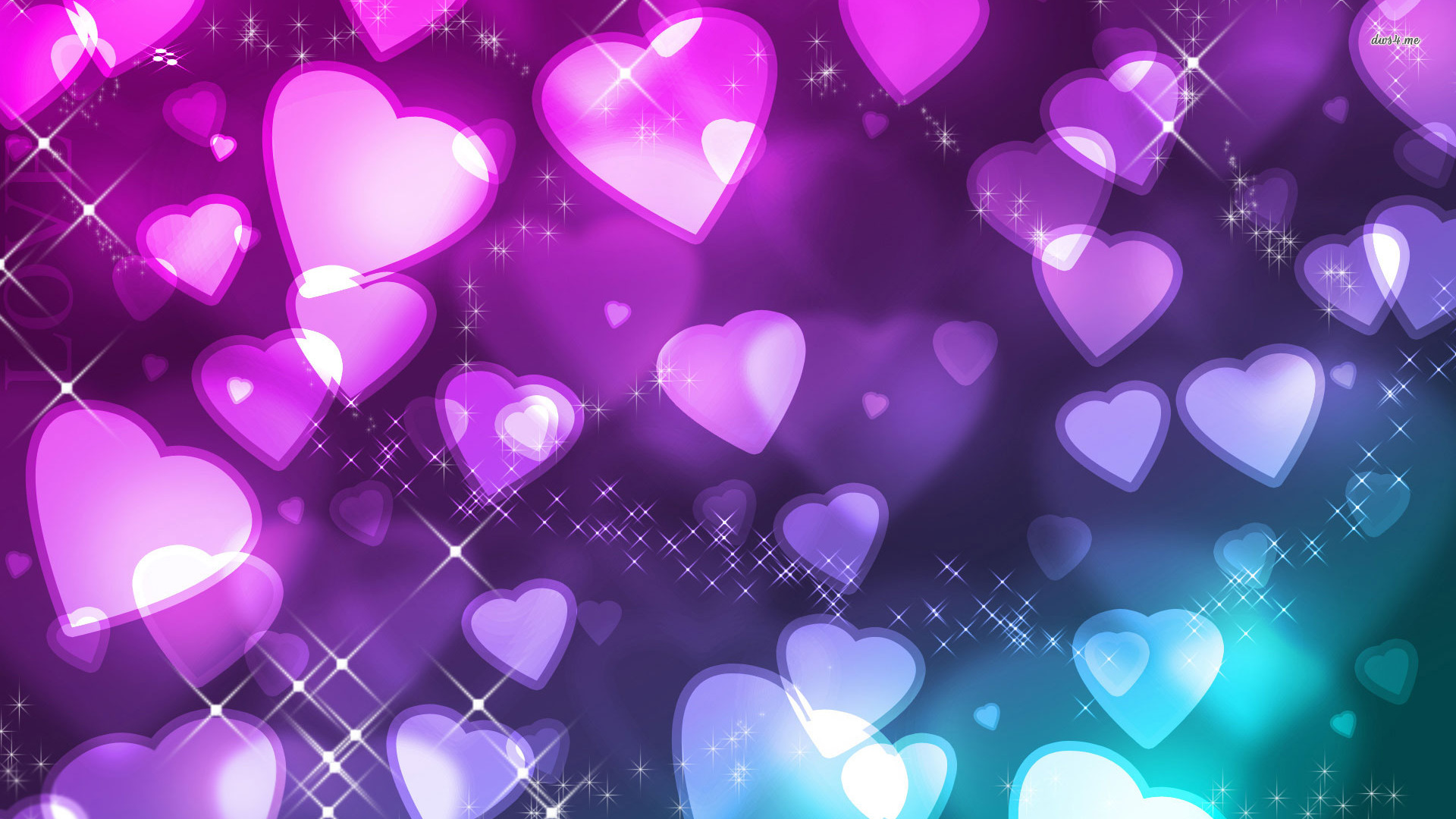 Colorful Hearts Wallpaper Abstract