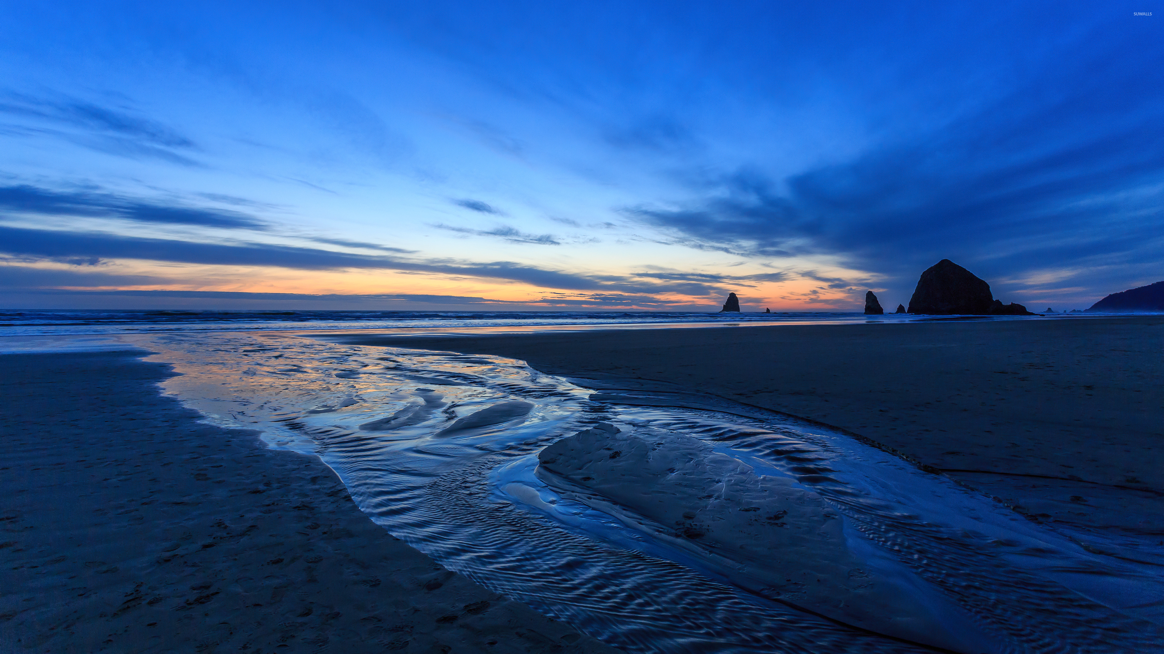 Blue Ocean Sunset Wallpaper