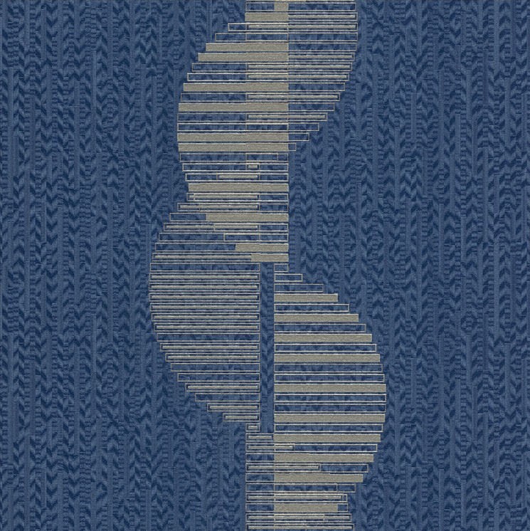 Woven Wallpaper Miracle Stripes Braided Dark Blue Silver