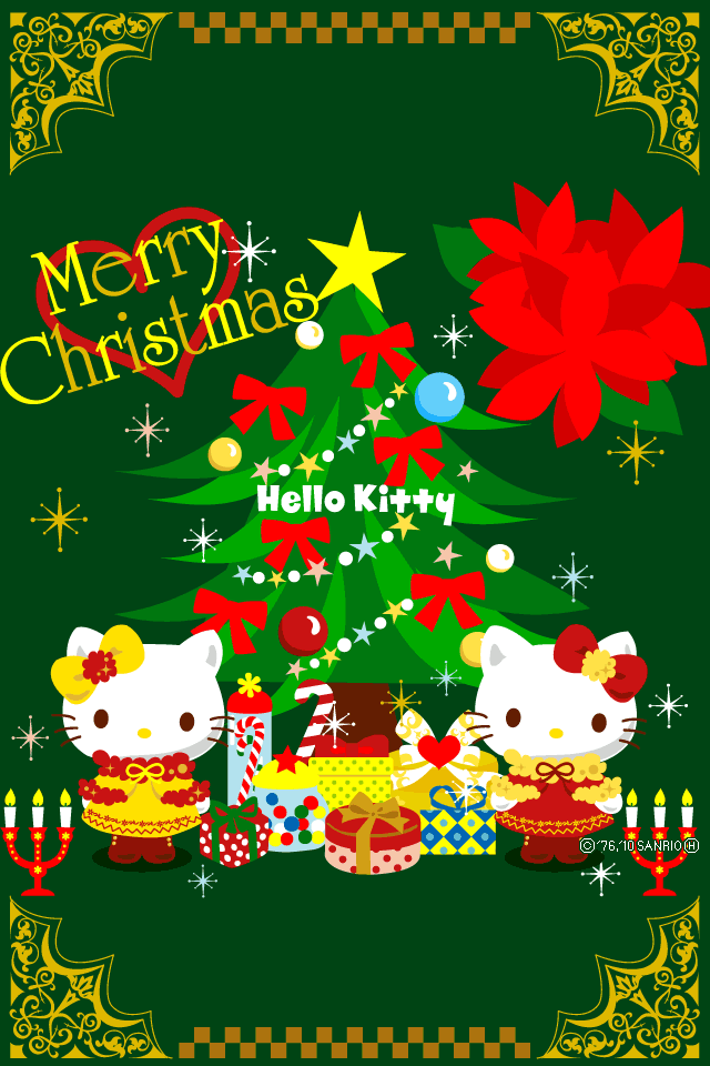 Merry Christmas From Hello Kitty Wallpaper For Apple iPhone