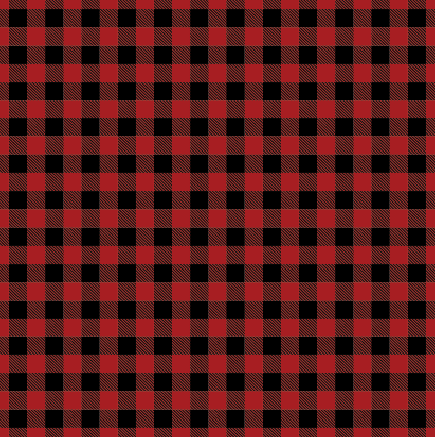 Tiny Buffalo Check Flannel Red Black Fabric