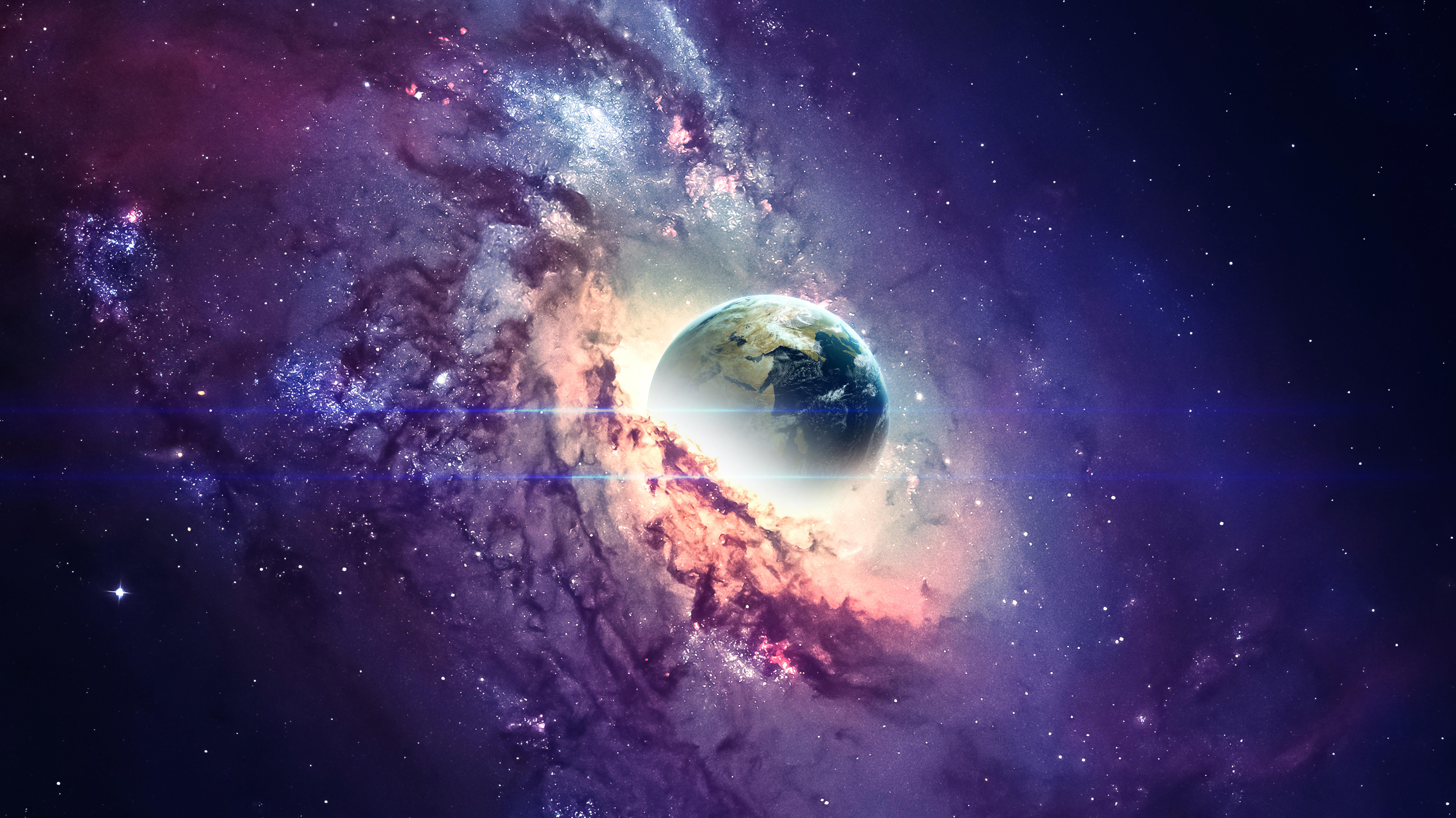 Black Hole Pla Space Stars Digital Art 8k Wallpaper