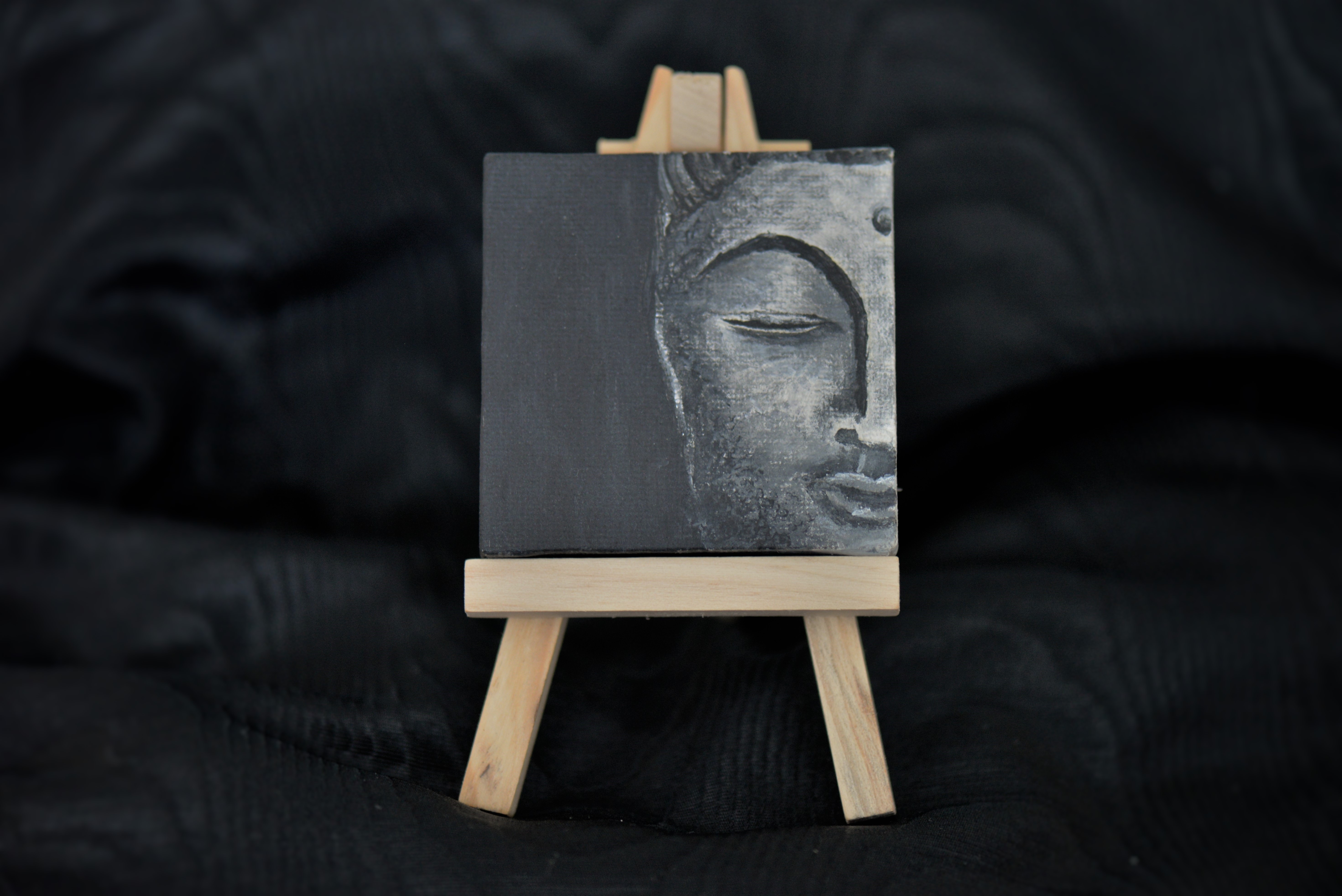 Painting Of Half Face Buddha Image