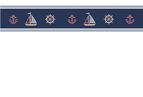 Navy Blue Nautical Wallpaper Border Sailboats Anchors Wheels