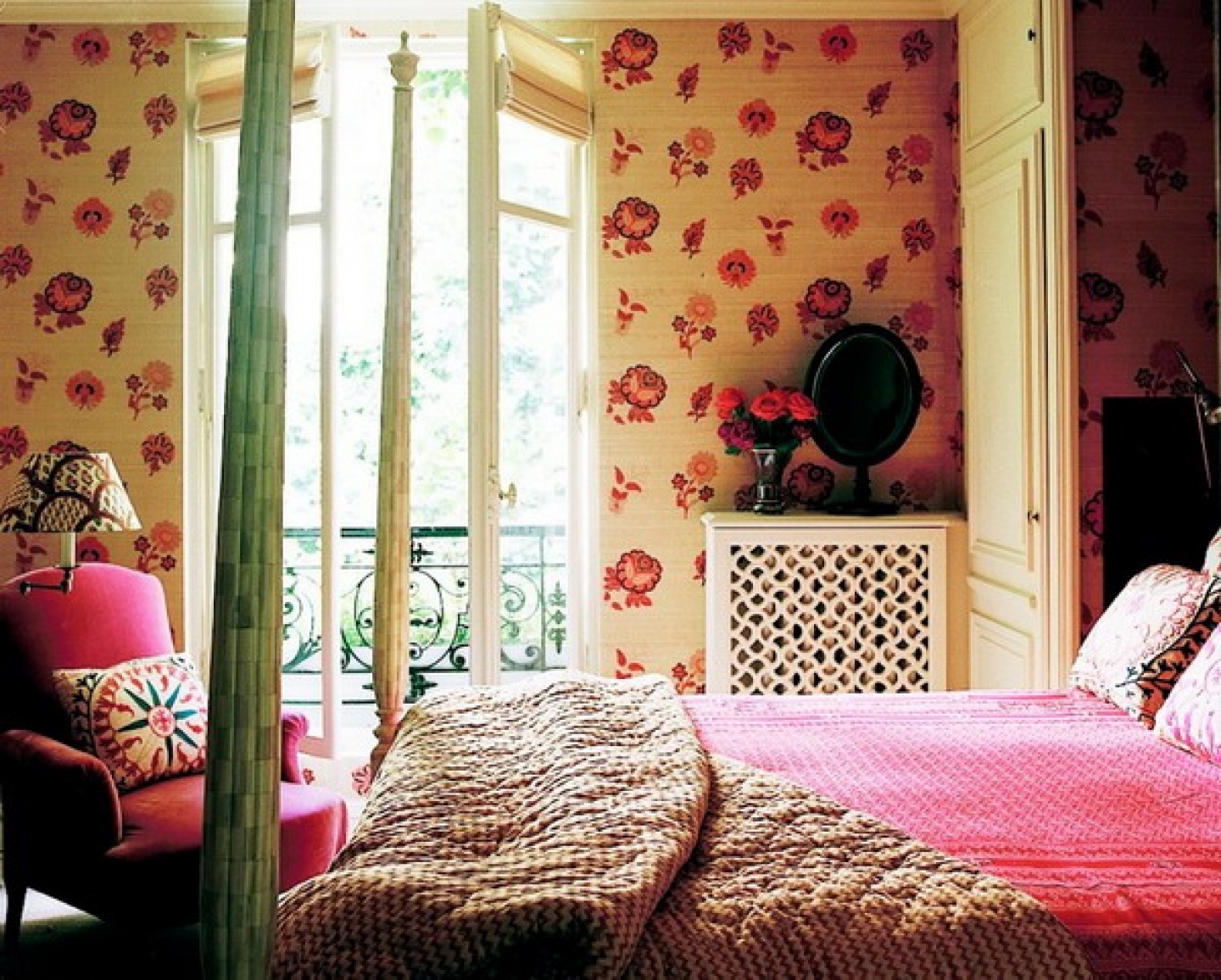 bed bedroom bedroom for kids design ideas flower wallpaper for kids