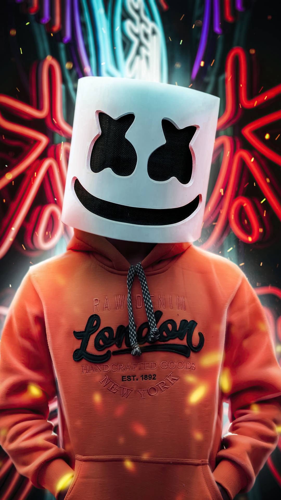 Neon Signs Marshmello HD iPhone Wallpaper