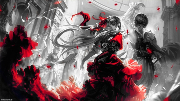 Design Subcategory Monochrome HD Wallpaper Tags Red Vocaloid