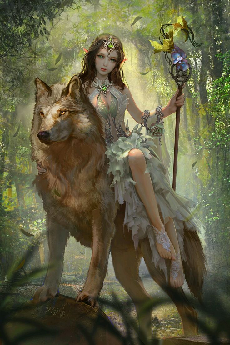 Fantasy Elf And Wolf Wallpaper iPhone With Image Elves