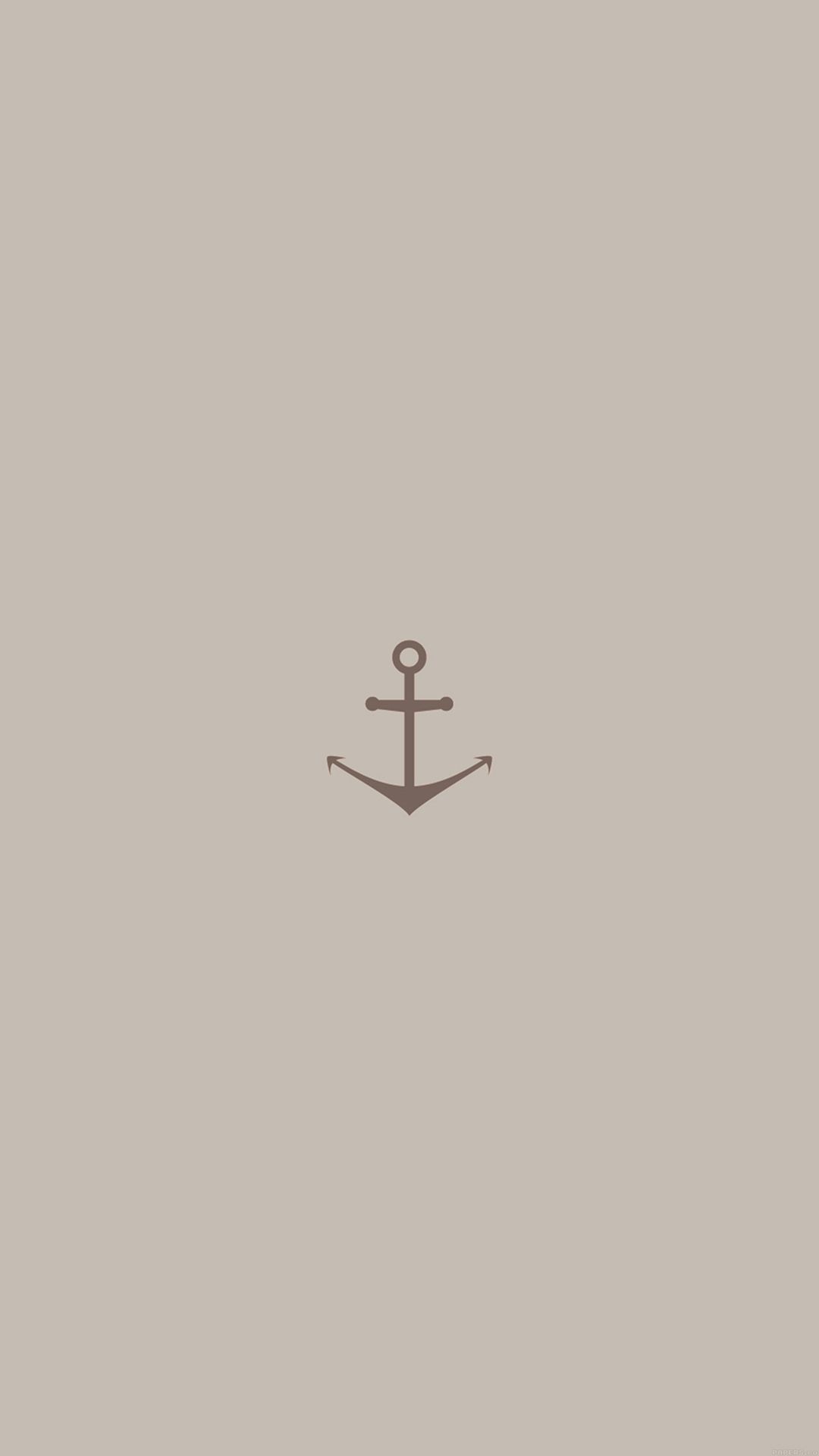 Minimal Sea Anchor Logo Red Art iPhone Wallpaper