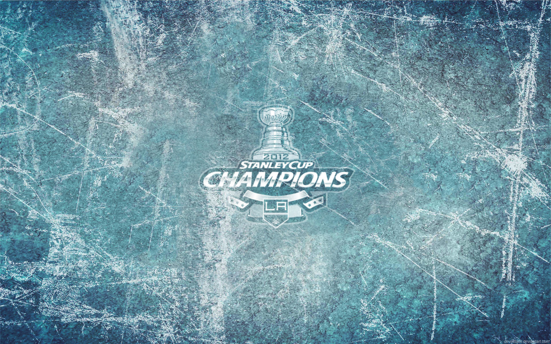 La Kings Logo Stanley Cup Champions Wallpaper