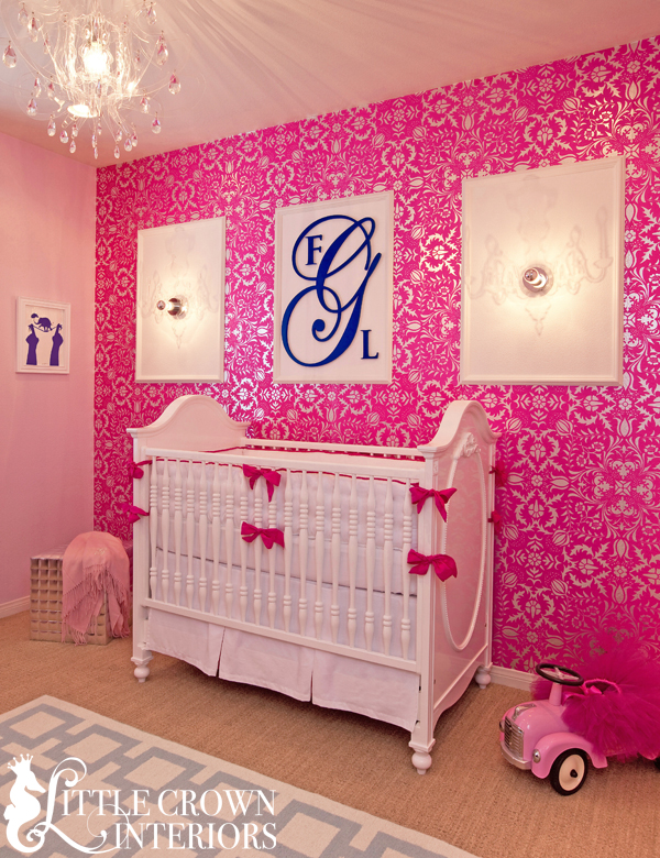 Home Wallpaper Dauphine Hot Pink Damask