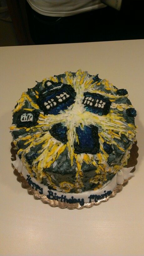 My Doctor Who Van Gogh Exploding Tardis Cake