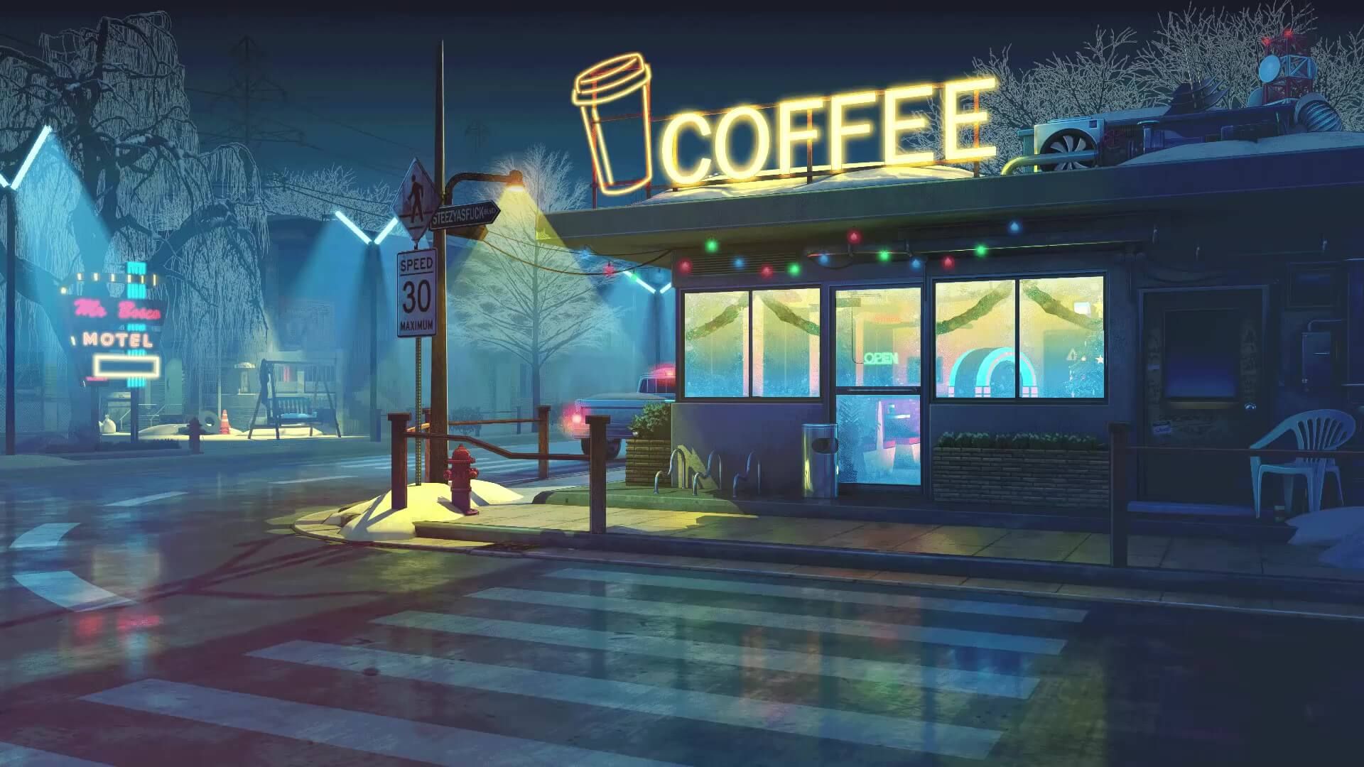 Retro Coffee Shop Live Wallpaper In