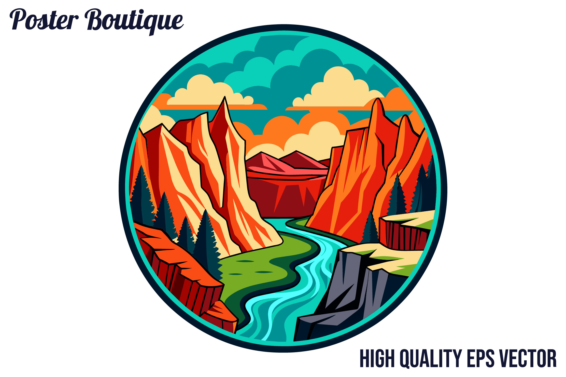 Black Canyon National Park Vector Eps Graphic By Poster Boutique Wallpaper