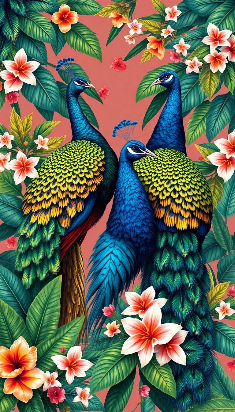 Wallpaper With Peacocks