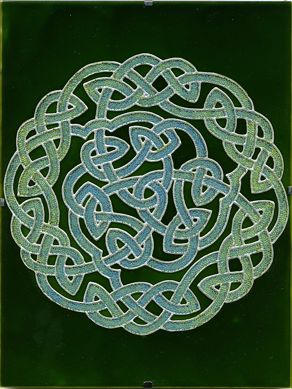 Celtic Knot Background Green Glass Work