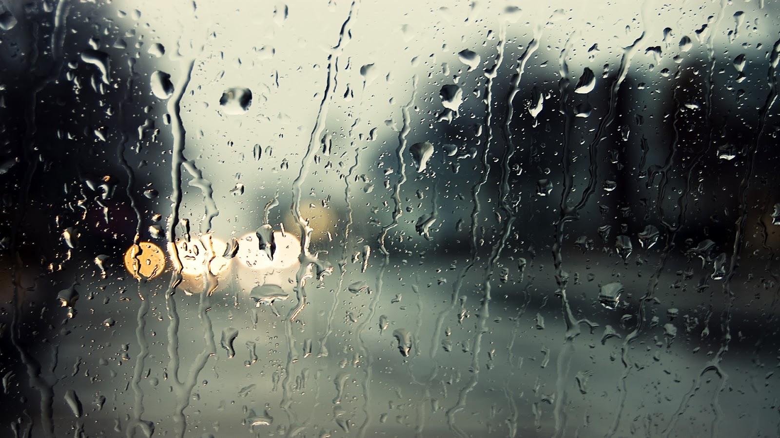 Rain Drops On Window HD Desktop Wallpaper