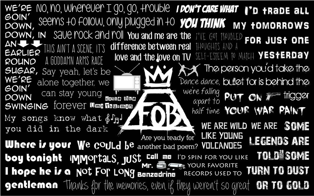 Free Download Fall Out Boy Lyrics Wallpaper 1024x641 For Your