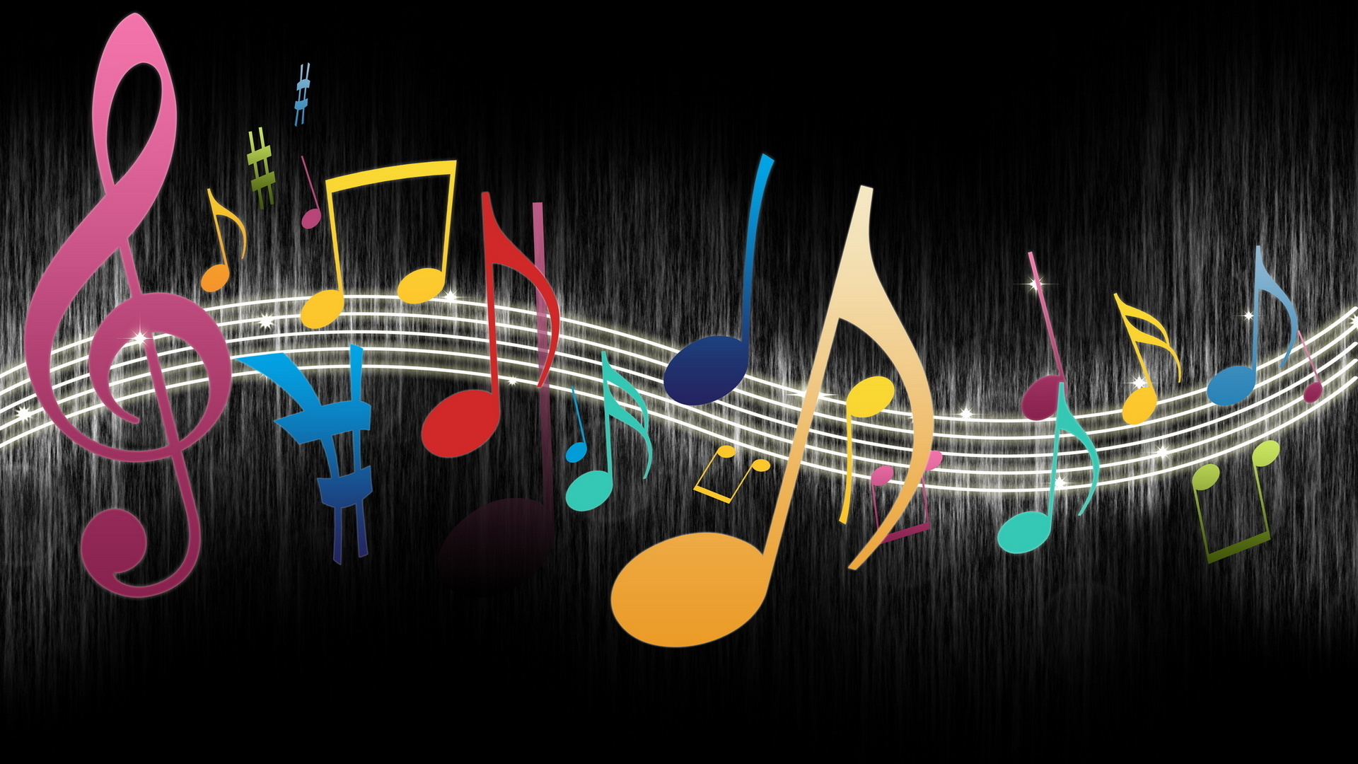 Colorful Music Notes Wallpaper