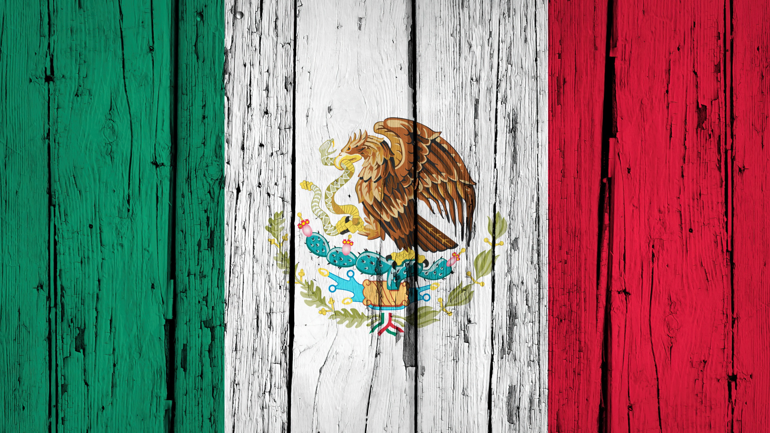 Flag Of Mexico Wallpaper 4k Wooden National