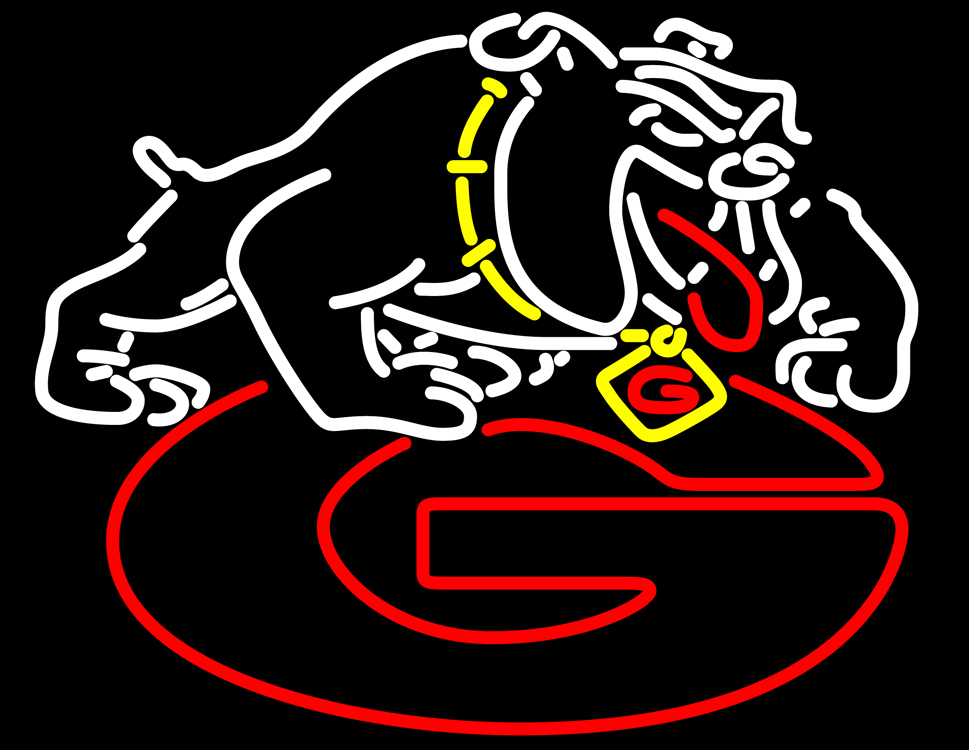 Georgia Bulldogs Logo Tattoo Uga Neon