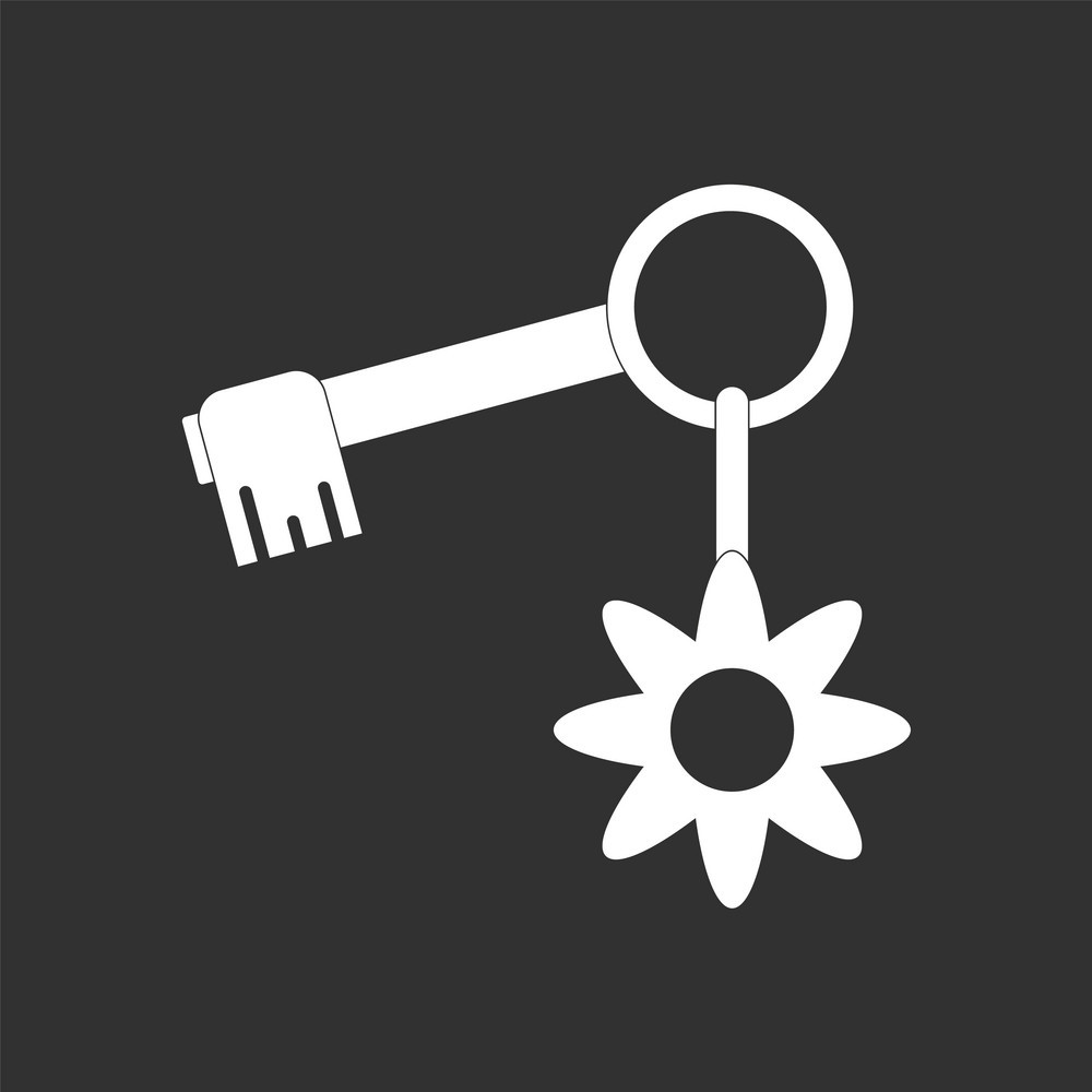 White Icon On Black Background Key And Fob Vector Ai Eps File