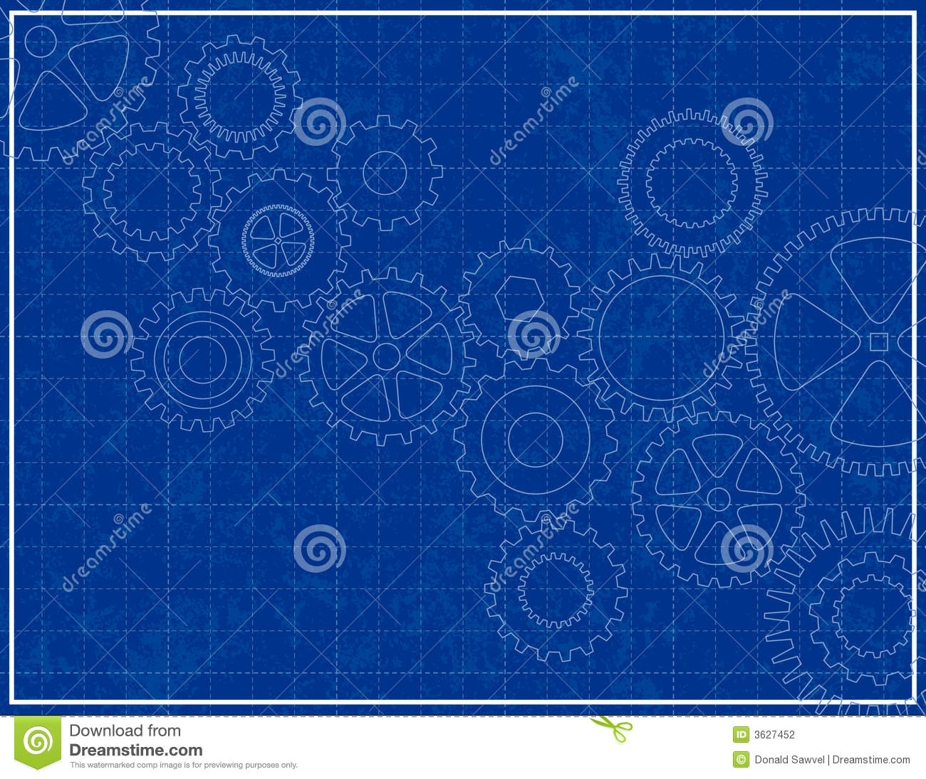 Blueprint Background Gears With Cogs