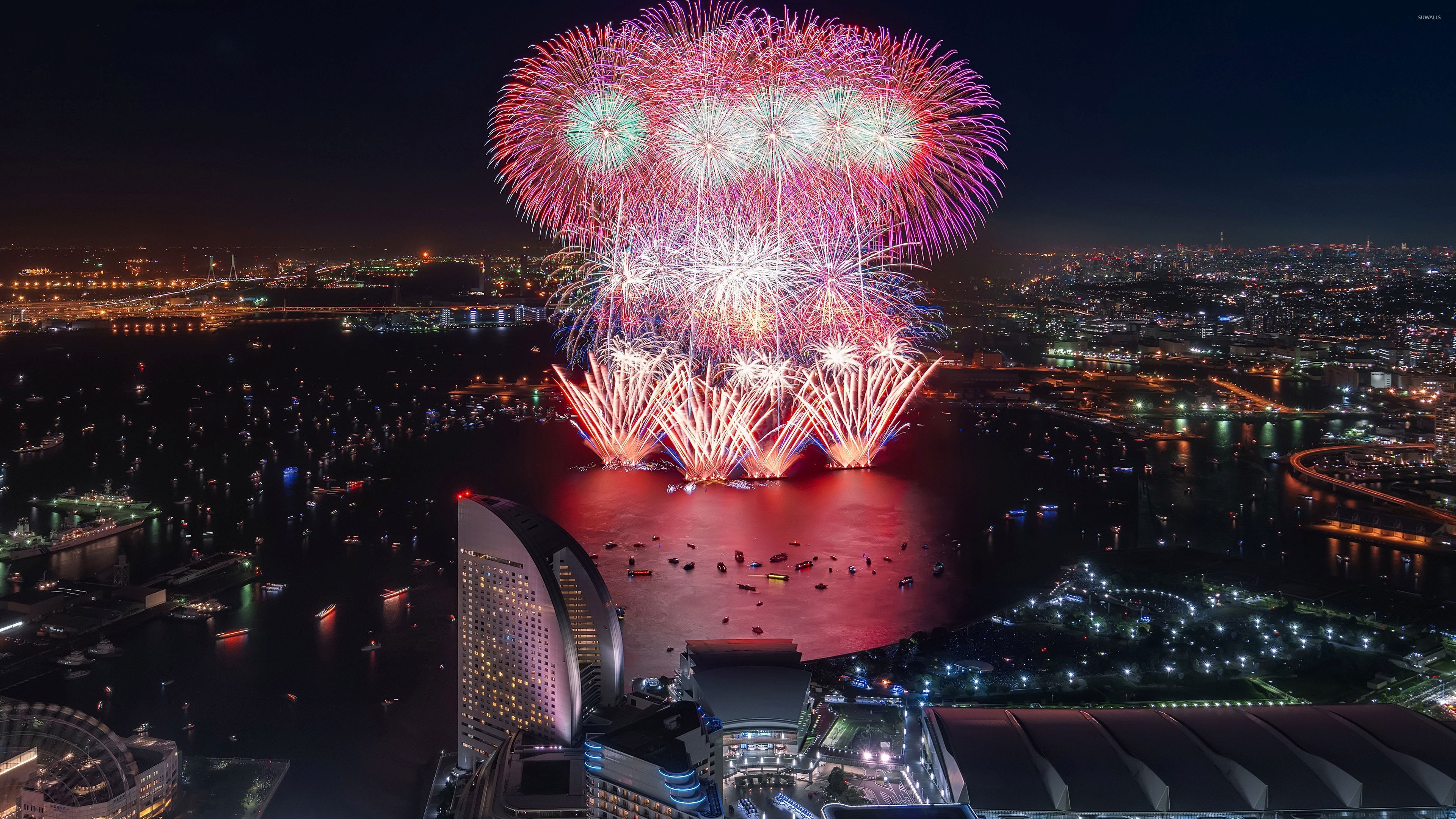 Fireworks In Yokohama Wallpaper World