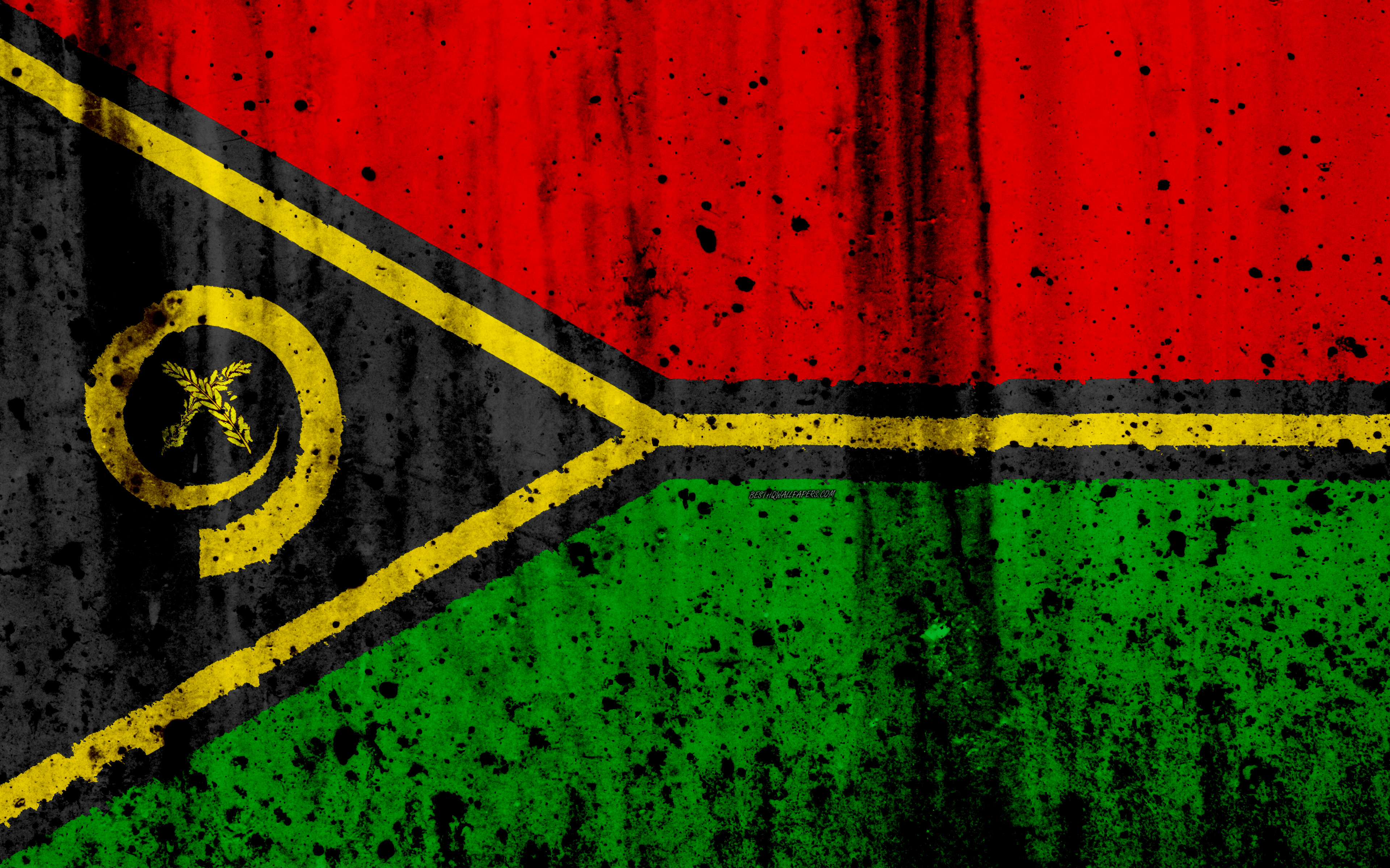 Wallpaper Vanuatu Flag 4k Grunge Of Benin