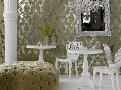 Reflective Try A Full On Baroque Approach With Mirrored Wallpaper