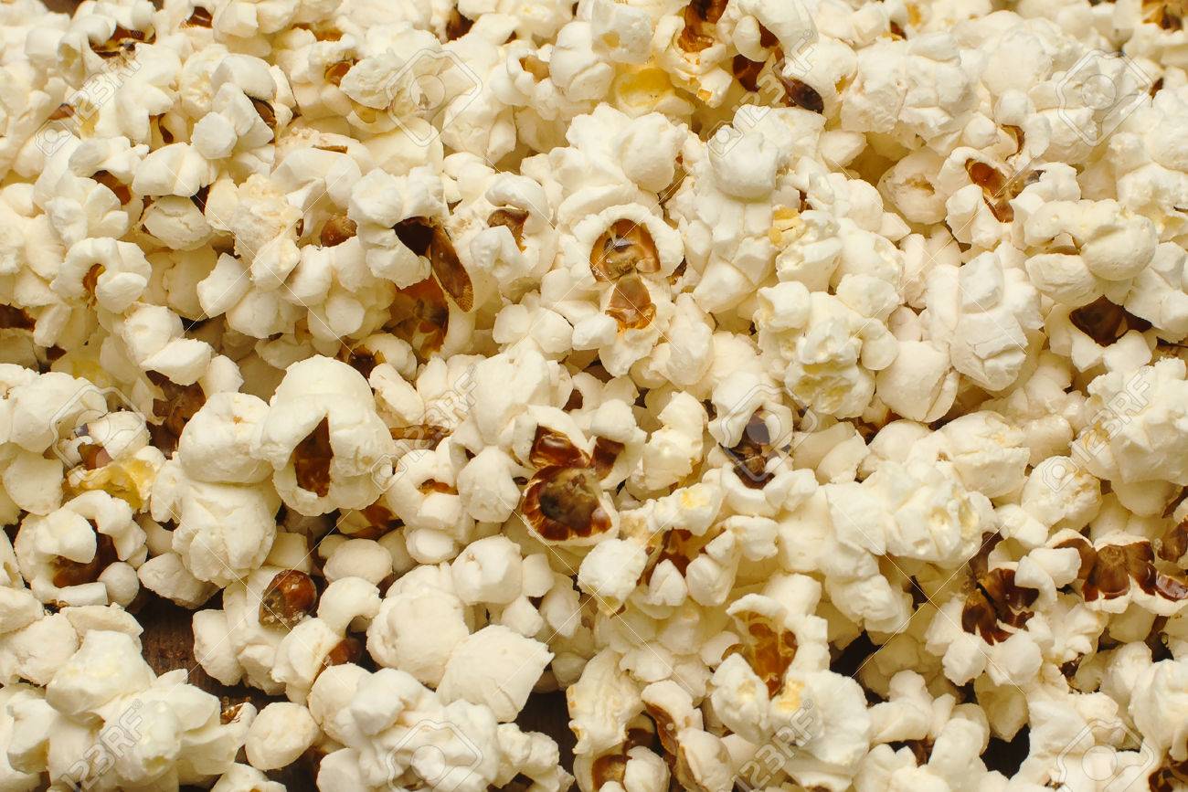Popcorn Close Up Background Yellow Food