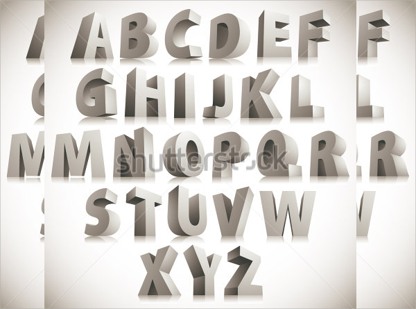 3D Font   19 Download In Vector EPS PSD 600x445