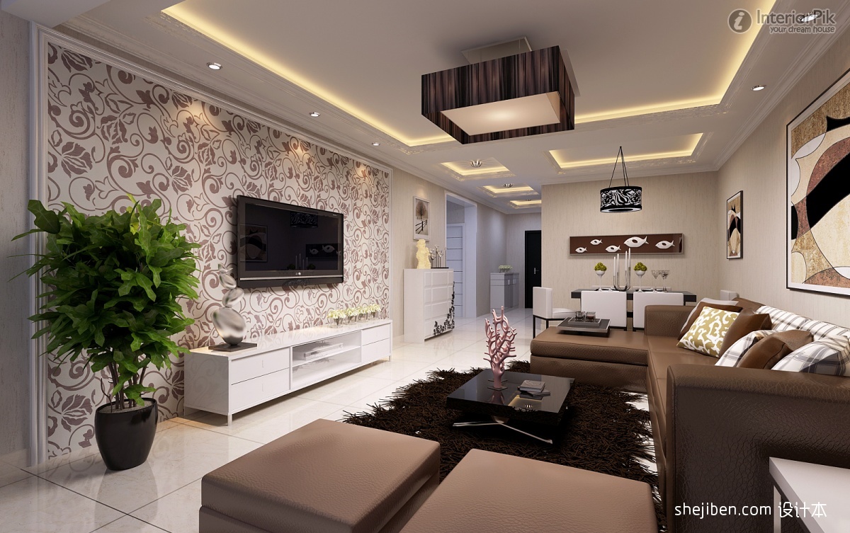 TV background wall renderings Modern living room modern living room 1200x753
