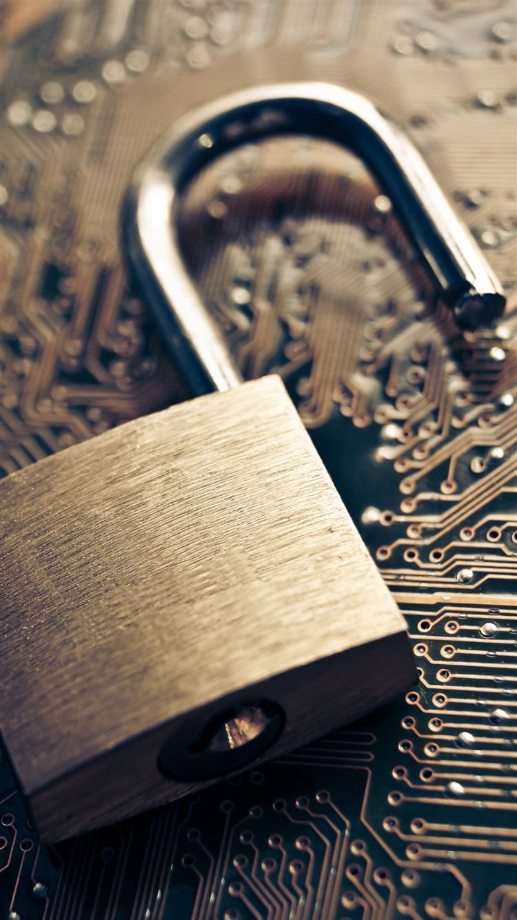 Open Lock On Chip Information Security iPhone Wallpaper