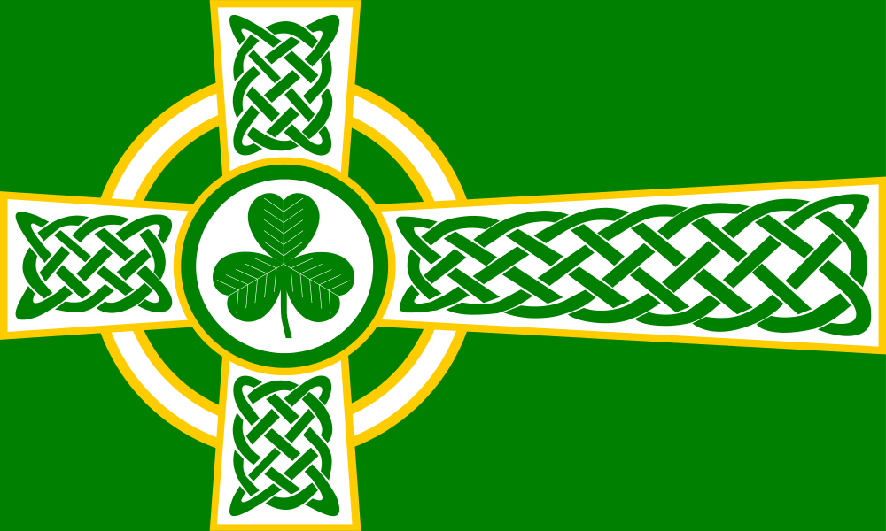 Irish Celtic Cross Wallpaper Flag By