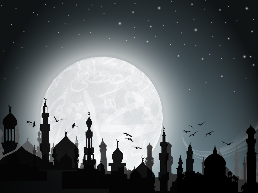 Islamic Wallpaper With Mosque In The Night Desktop