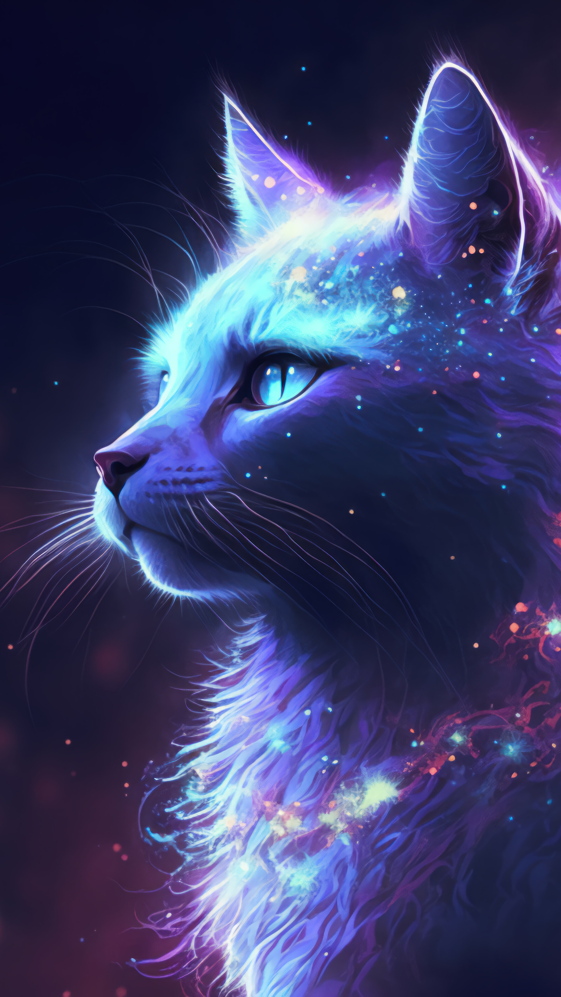Cat Beautiful Digital Art 4k Wallpaper