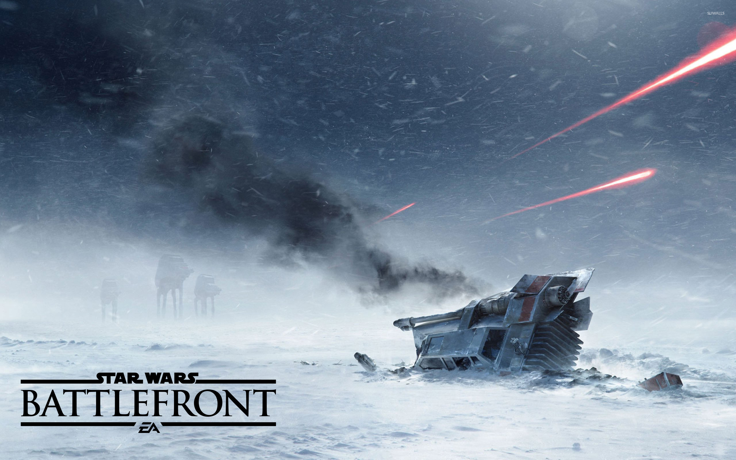 Crashed T Snowspeeder In Star Wars Battlefront Wallpaper