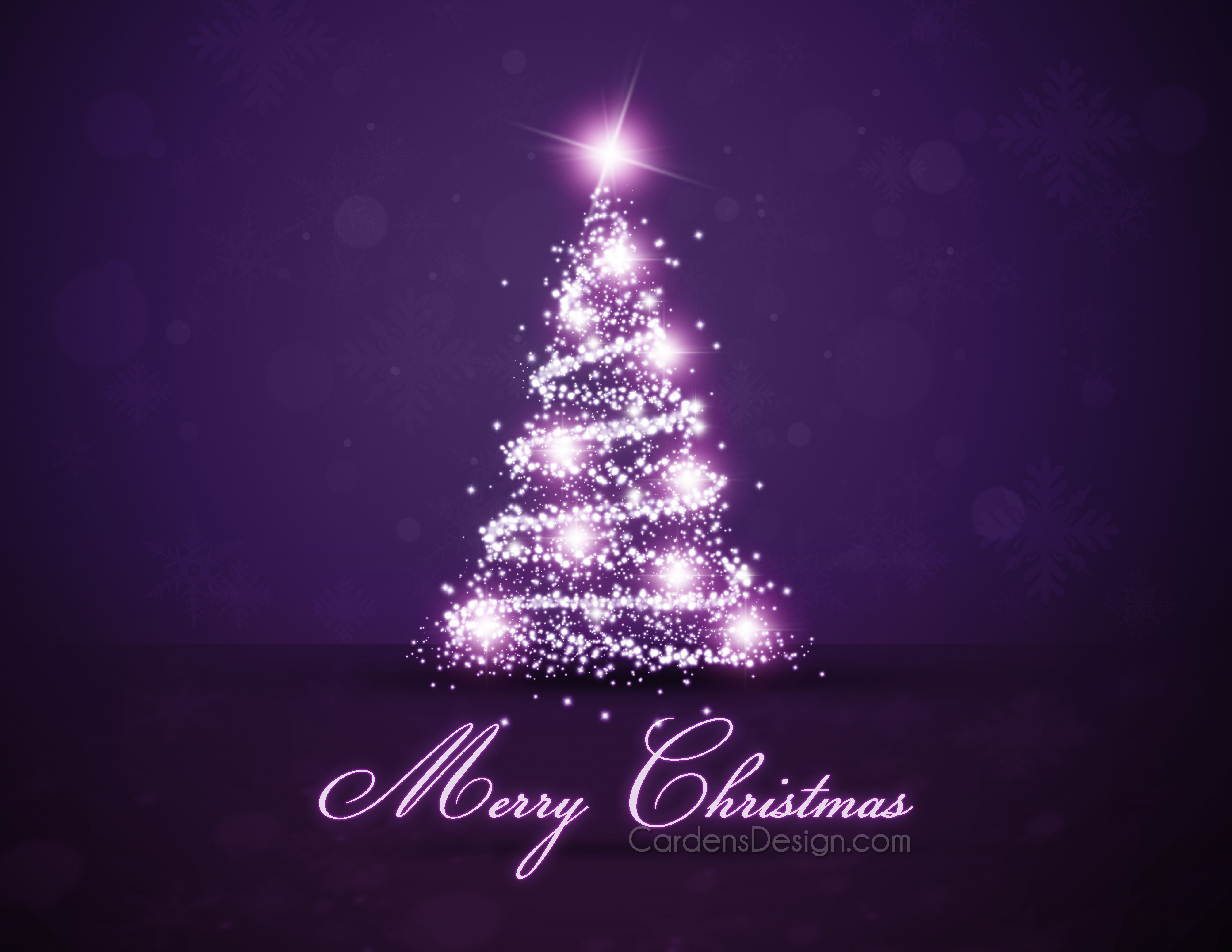 Christmas Tree For New Year On The Violet Background