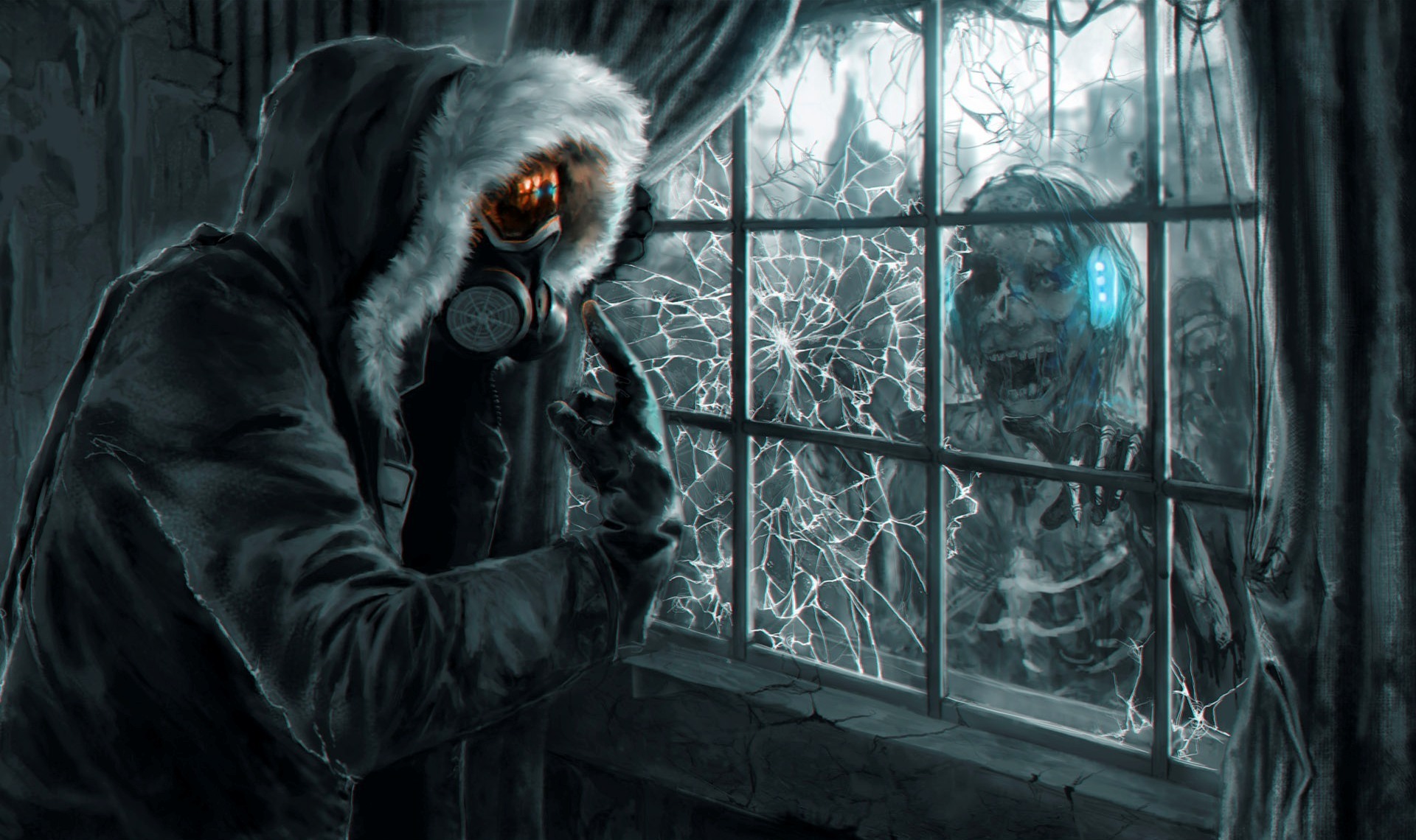 Romantically Apocalyptic Zombie Window Fantasy Dark Mask Wallpaper