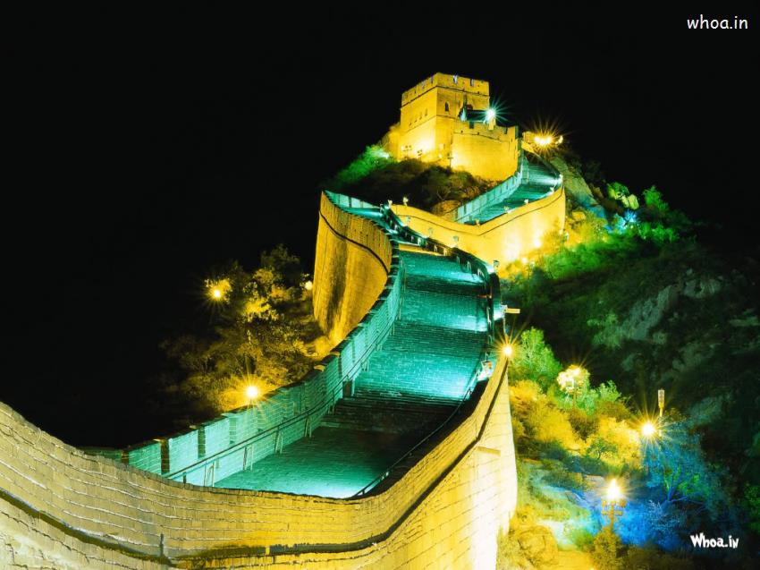The Great Wall Of China Lighting HD Wallpaper
