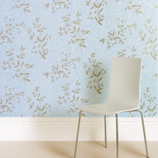 Wallpaper Leaf Print Focus Under Decorating