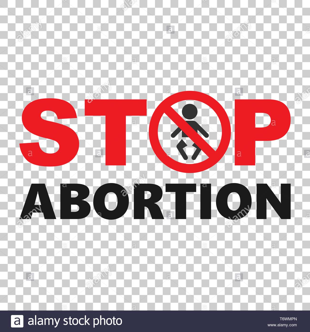 Stop Abortion Banner Icon In Transparent Style Baby Choice Vector