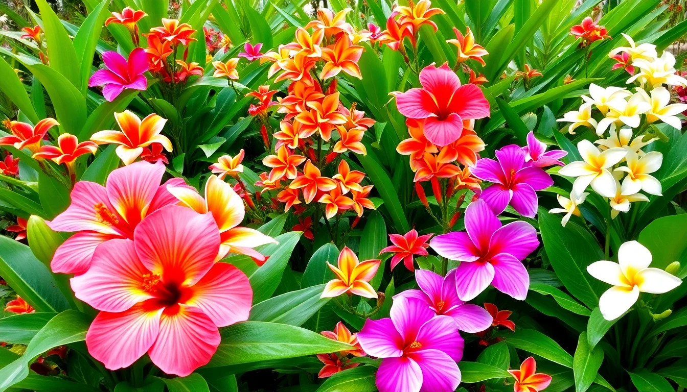 Beautiful Hawaiian Flower Garden Wallpaper