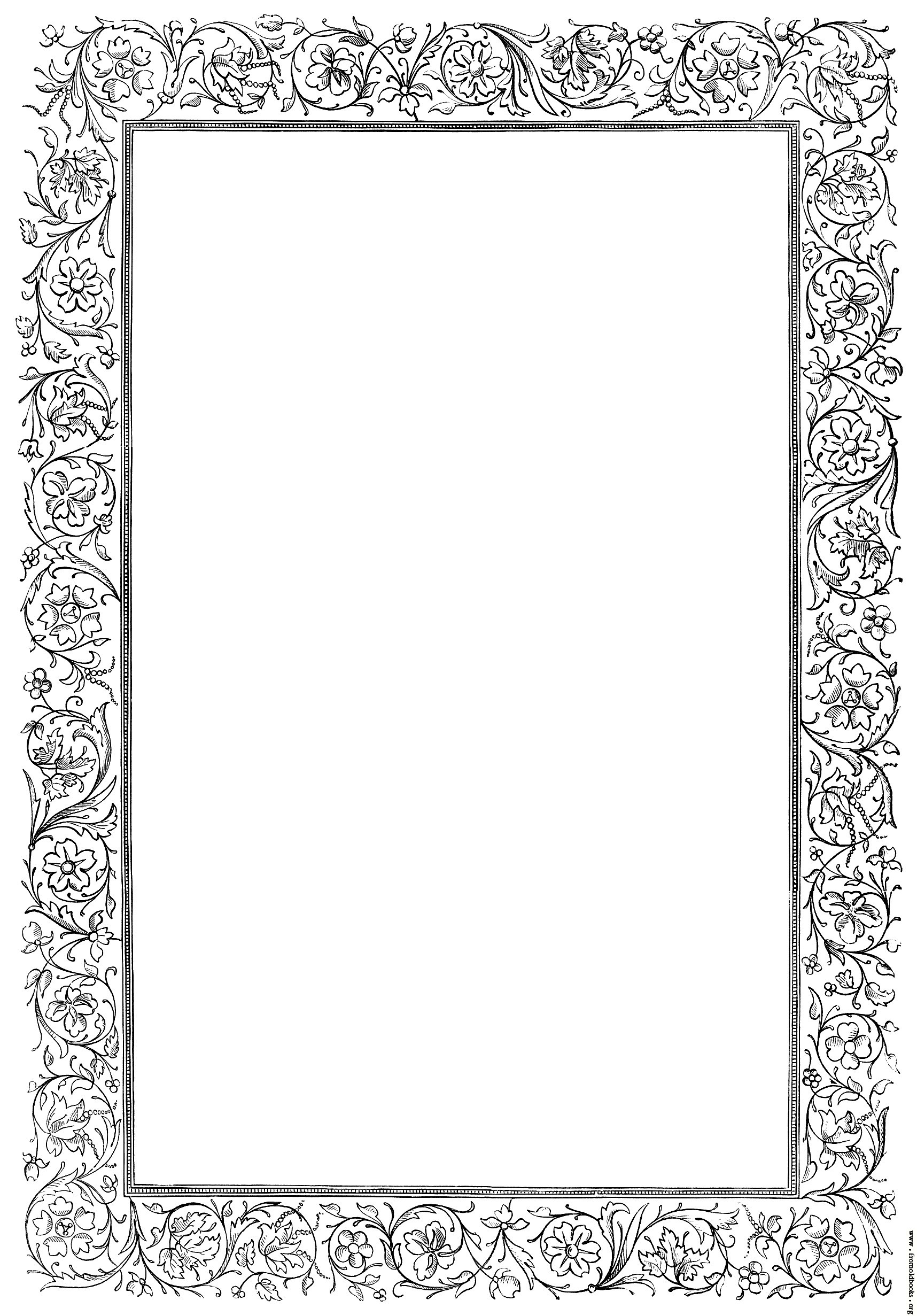 1716x2462px Elegant Victorian Wallpaper Borders Wallpapersafari Victorian Page Borders Border Fl 1716x2462