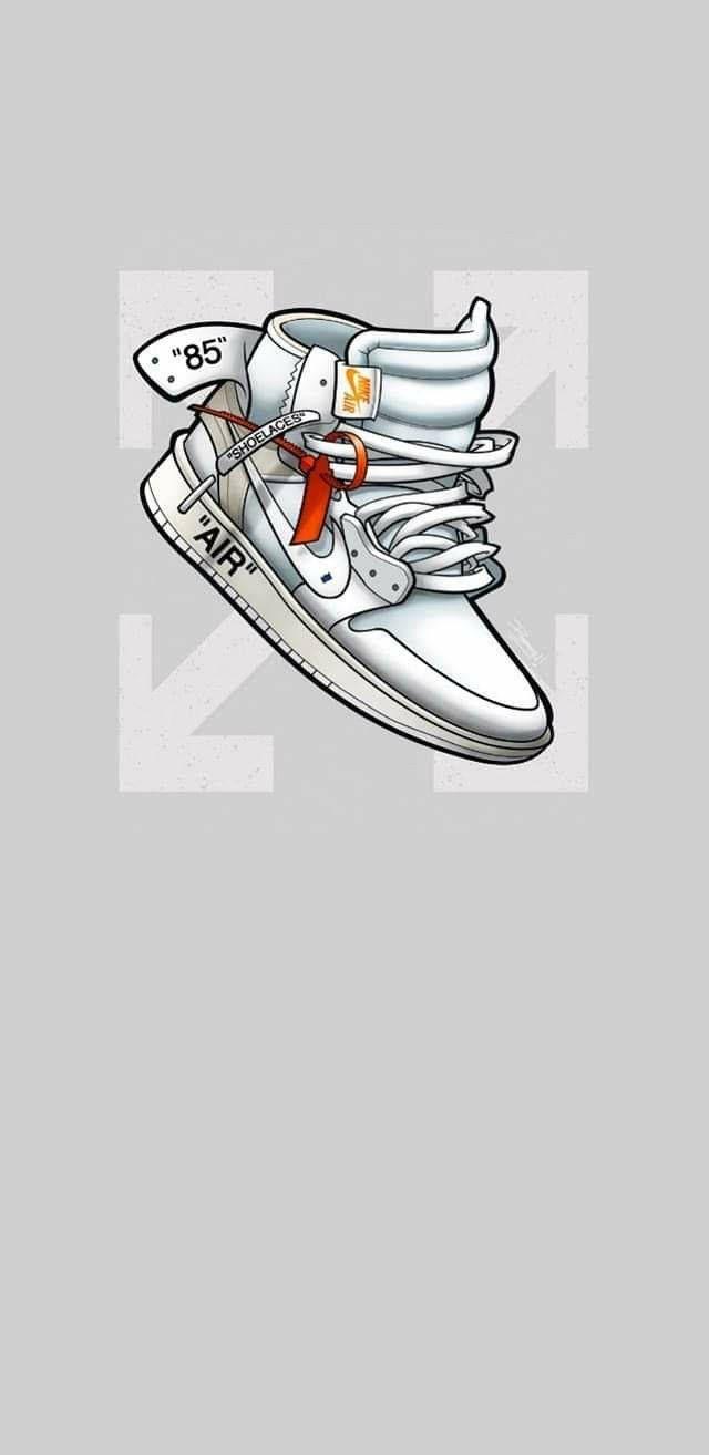 Cartoon Nike Shoes Grey Wallpaper In