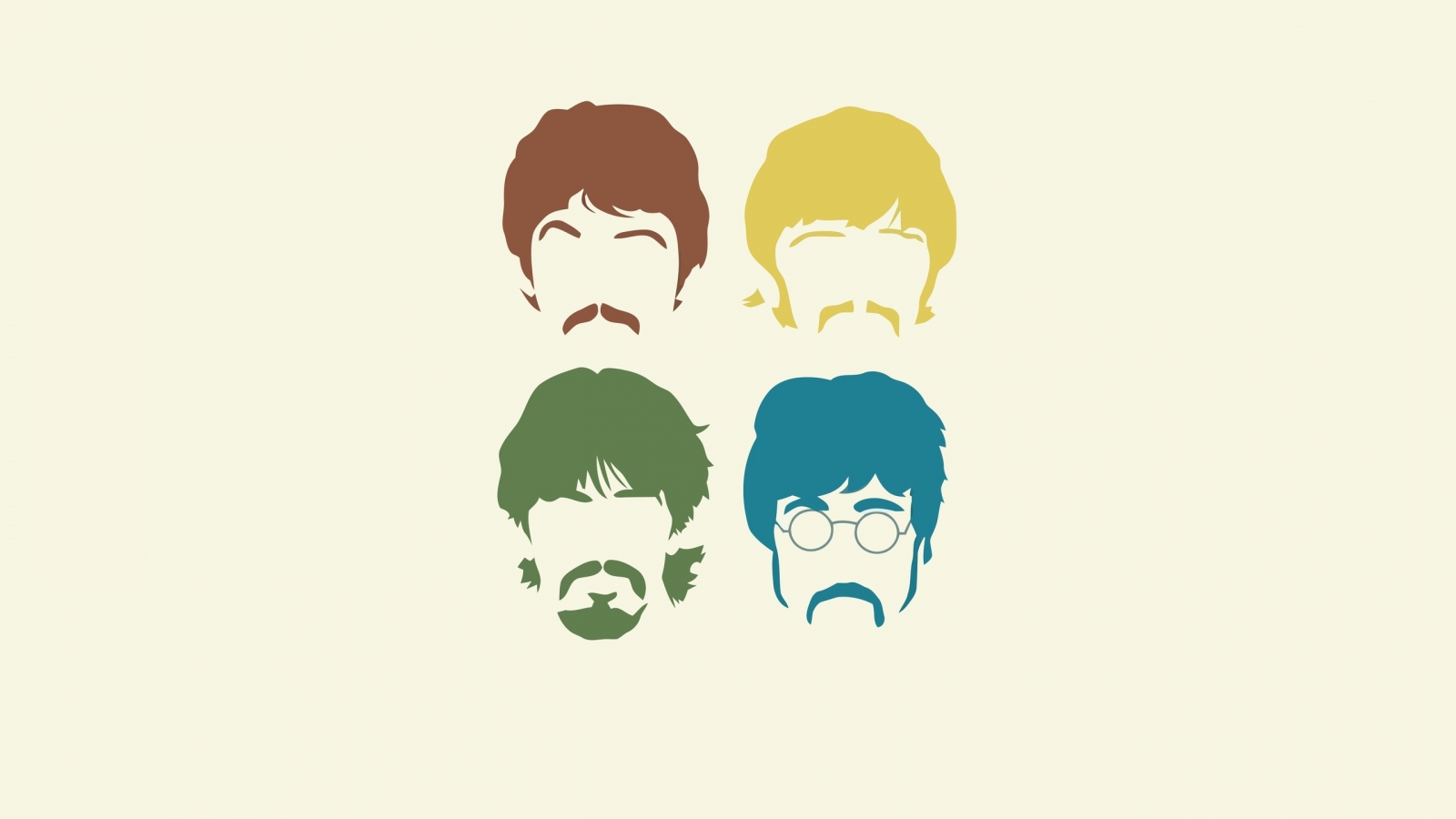 The Beatles Colorful Hair Outlines